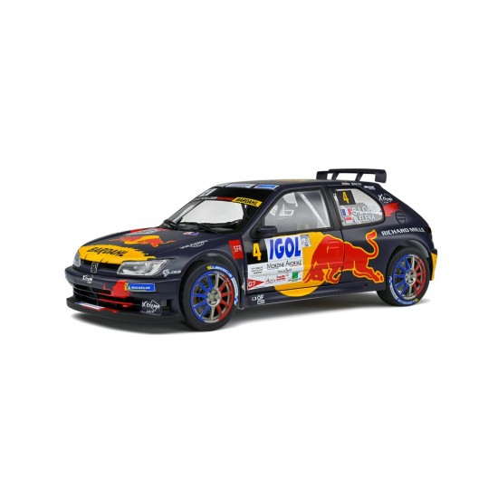 Solido 1/18 Peugeot 306 Maxi Black RallyE Du Mont Blanc S. Loeb / D. Elena 2021