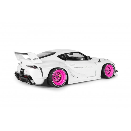 Solido 1/18 Toyota GR Supra Liberty Walk body kit 2025, white pink