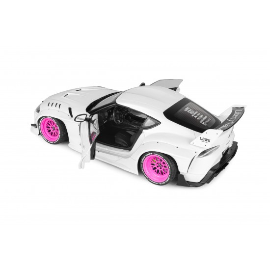 Solido 1/18 Toyota GR Supra Liberty Walk body kit 2025, white pink