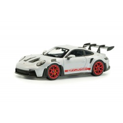 Solido 1/43 Porsche 911 (992) GT3 RS - Ice Grey Metallic w/Pyro Red - 2023