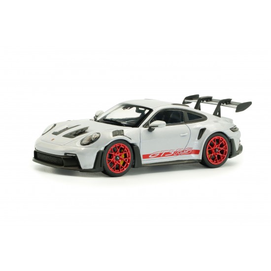 Solido 1/43 Porsche 911 (992) GT3 RS - Ice Grey Metallic w/Pyro Red - 2023