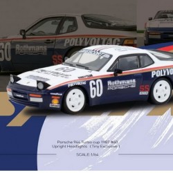 Spark 1/64 1987 Porsche 944 Turbo Cup #60 Upright Headlights, white/blue