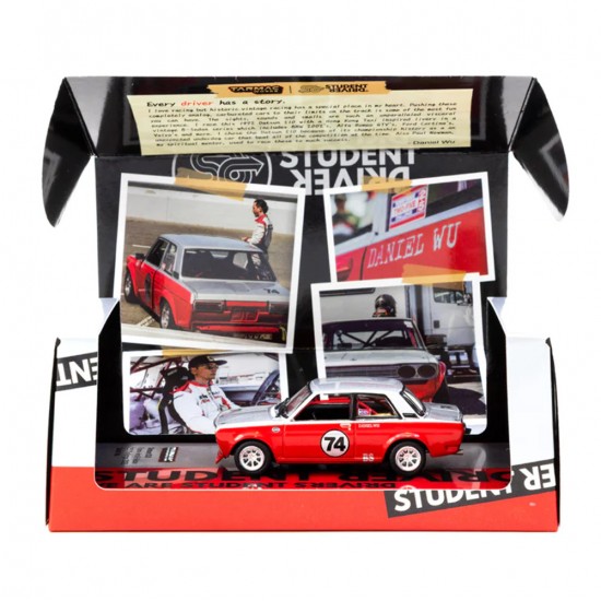Tarmac 1/64 Datsun 510 #74 Daniel Wu, Trans-Am B-Sedan 2.5 Challenge 2023, red/white