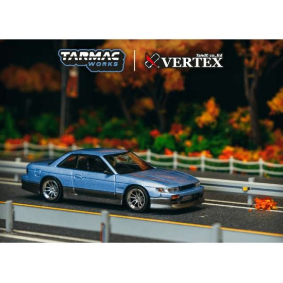 Tarmac 1/64 VERTEX Nissan Silvia (S13), blue/grey