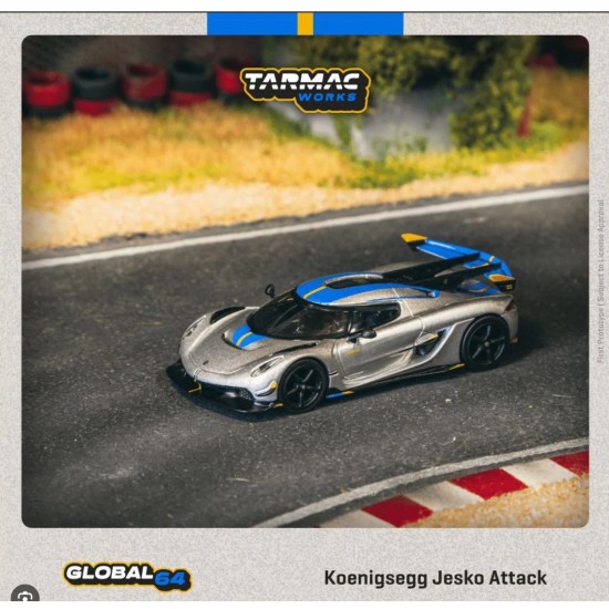 Tarmac 1/64 Koenigsegg Jesko Attack, silver