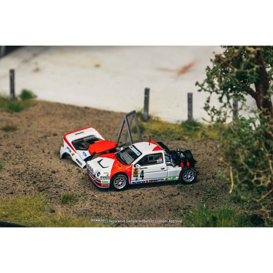Tarmac 1/64 1986 Ford RS200 #4 Antonio Zanini/Josep Autet Rallye Catalunya, white/red