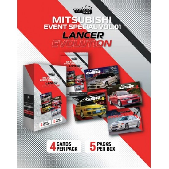 Tarmac Karte Mitsubishi Event Special Vol.01 - Lancer Evolution, škatla