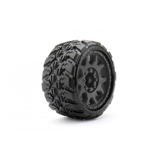 Jetko Extreme Tyre Low Profile King Cobra Belted 3.8" Black Rim - Traxxas Maxx