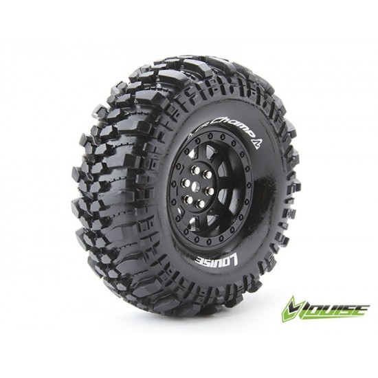 Louise CR CHAMP 1.9" 1/10 Crawler Super Soft 12mm Hex - 2 gumi na črnih platiščih