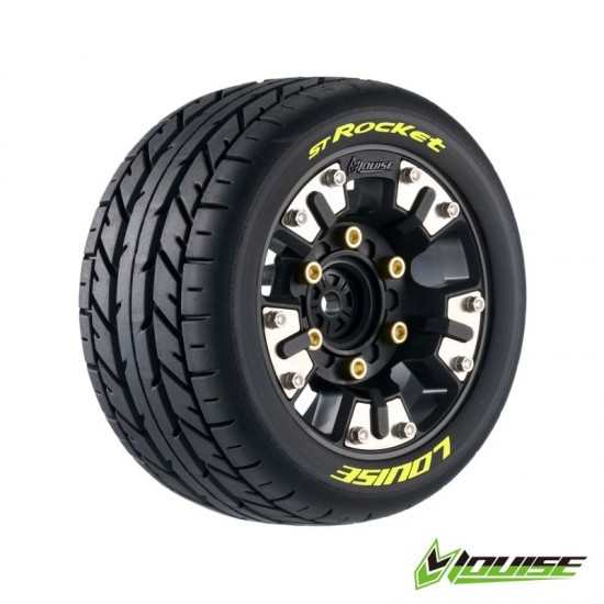Louise ST-Rocket gume za Mini Maxx/XRT 12mm hex - 2 gumi na črnih platiščih