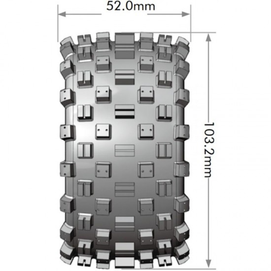 Louise ST-Rock gume za Mini Maxx/XRT 12mm hex - 2 gumi na črnih platiščih