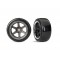 Traxxas 1.9" Gray 6-Spoke Rear Wheels & Hard Drift Tires (2)