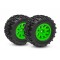 Traxxas Sledgehammer Tires & wheels, assembled, prednje, green (2)