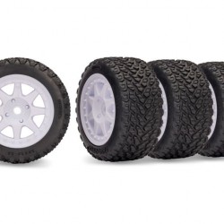 Traxxas Wheels with Rally Tires, Mini Rally, white (4)