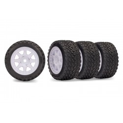 Traxxas Wheels with Rally Tires, Mini Rally, white (4)