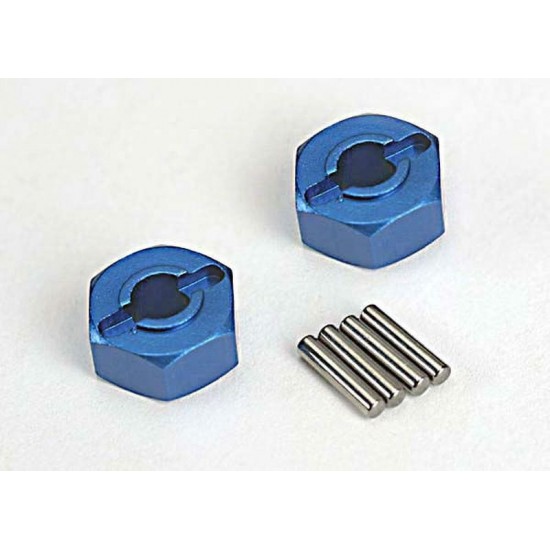 Traxxas Wheel hubs, hex (blue-anodized, lightweight aluminum) (2)