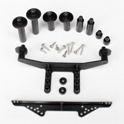 Traxxas Body mount, front & rear (black)/Body posts
