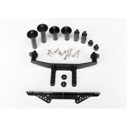 Traxxas Body mount, front & rear (black)/Body posts