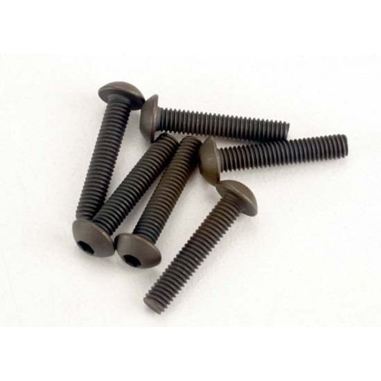 Traxxas Screws, 3x15mm button-head machine (hex drive) (6)