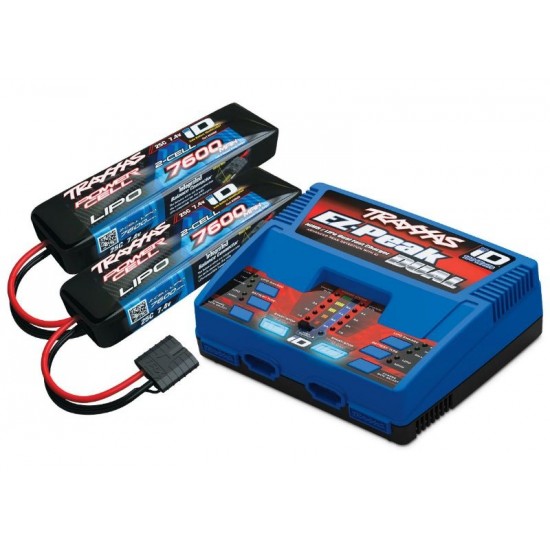 Traxxas Charger Combo #2972 Charger + 7600mAh 7.4V 2-Cell 25C LiPo Battery (2)