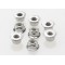 Traxxas Nuts, 4mm flanged nylon locking (steel, serrated) (8)
