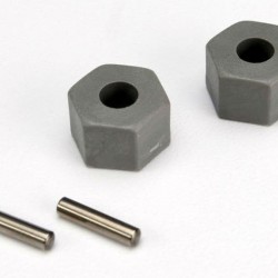 Traxxas Wheel hubs, hex (2)/ axle pins (2.5x10mm) (2)