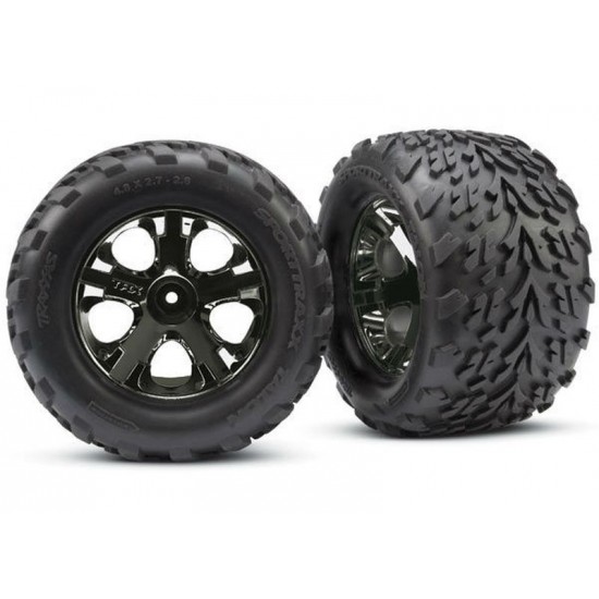 Traxxas All-Star 2.8" Black Chrome Wheels & Talon Tires (2)