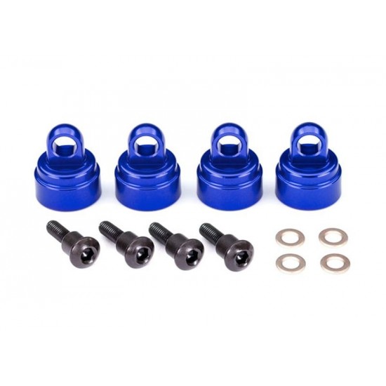 Traxxas Shock caps, aluminum (blue-anodized) (4) (fits all Ultra Shocks)