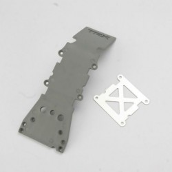 Traxxas Skidplate, front plastic (gray)/ stainless steel plate