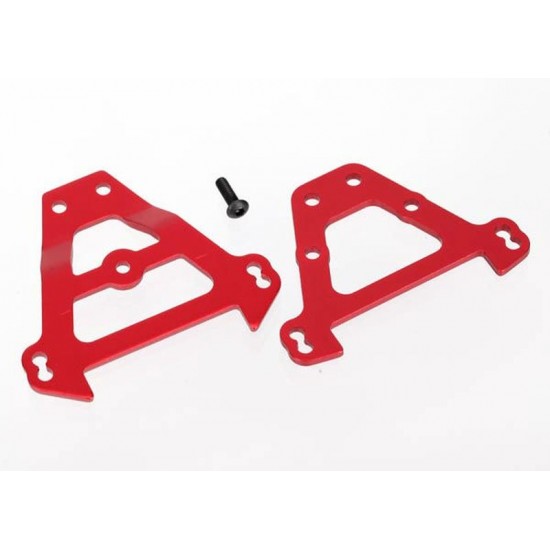 Traxxas Bulkhead tie bars, front & rear (red-anodized aluminum)