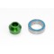Traxxas Bearing adapter, 6061-T6 aluminum (green) (1)/ 10x15x4mm ball bearing (blk rubber sealed) (1)