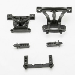 Traxxas Body mounts, front & rear/ body mount posts, front & rear