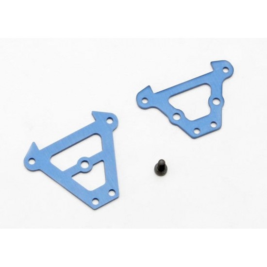 Traxxas Bulkhead tie bars, front & rear (blue-anodized aluminum)/ 2.5x6 CS (1)