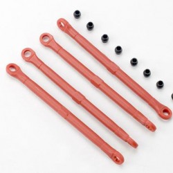 Traxxas Toe link, front & rear (molded composite) (red) (4)/ hollow balls (8)