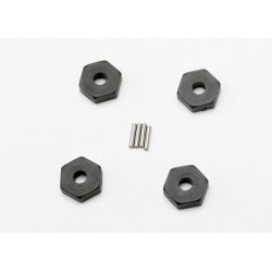 Traxxas Wheel hubs, hex (4)/ axle pins