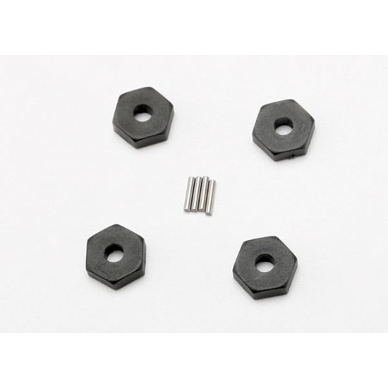 Traxxas Wheel hubs, hex (4)/ axle pins