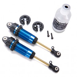 Traxxas Shocks, GTR xx-long blue-anodized, PTFE-coated bodies with TiN shafts (fully assembled, without springs) (2)