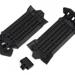 Traxxas Skid plate, front (1), rear (1)/ rubber impact cushion (1)