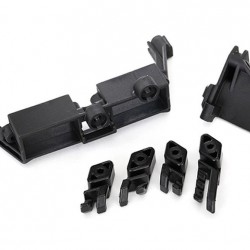 Traxxas Servo mount, 2-speed/ servo mount, T-Lock/ wire clips