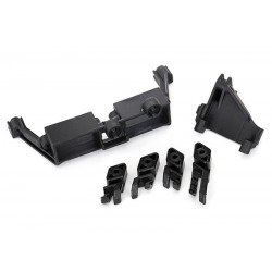 Traxxas Servo mount, 2-speed/ servo mount, T-Lock/ wire clips
