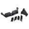 Traxxas Servo mount, 2-speed/ servo mount, T-Lock/ wire clips