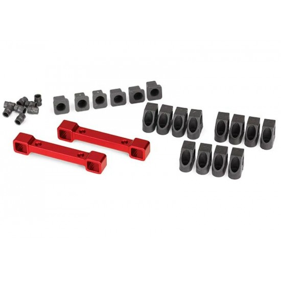 Traxxas Mounts, suspension arms, aluminum (red-anodized)