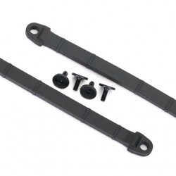 Traxxas Limit strap, rear suspension (2)/ 3x8 flat-head screw (4)