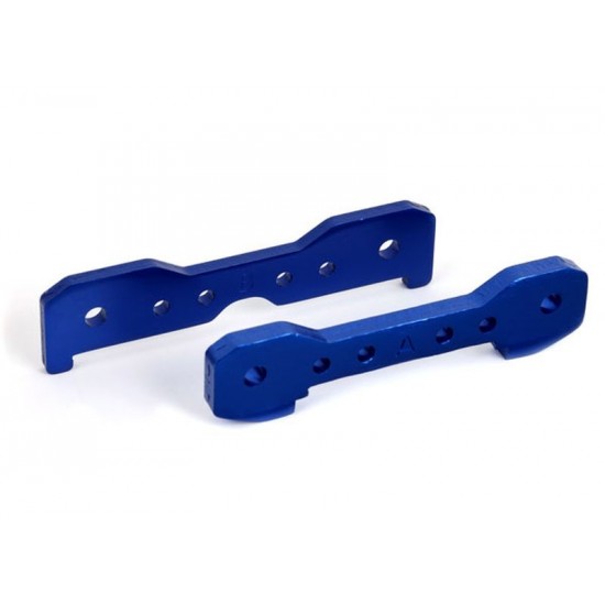 Traxxas Tie bars, front, 6061-T6 aluminum (blue-anodized)