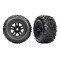 Traxxas Sledgehammer Tires & wheels, assembled, glued (3.8" black wheels) (2)