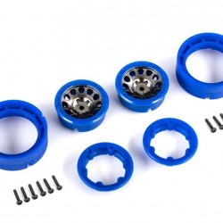 Traxxas TRX-4M Wheels, 1.0", Method Race Wheels 105 Beadlock (satin black chrome, blue beadlock) (2 platišči)