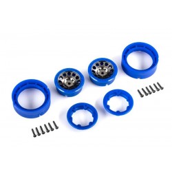 Traxxas TRX-4M Wheels, 1.0", Method Race Wheels 105 Beadlock (satin black chrome, blue beadlock) (2 platišči)